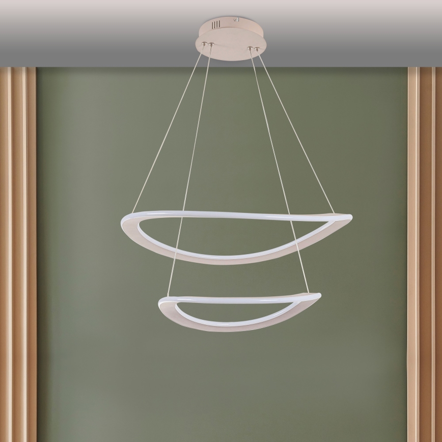 LED lustra uz troses CASHMERE LED/75W/230V Ø 59,5 balta