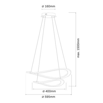 LED lustra uz troses CASHMERE LED/75W/230V Ø 59,5 balta