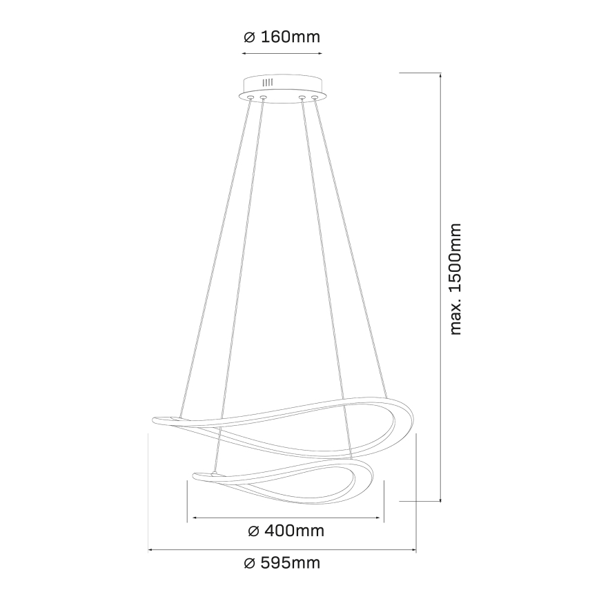 LED lustra uz troses CASHMERE LED/75W/230V Ø 59,5 balta