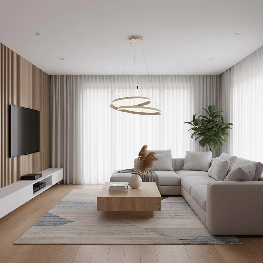 LED lustra uz troses CASHMERE LED/75W/230V Ø 60 cm balta