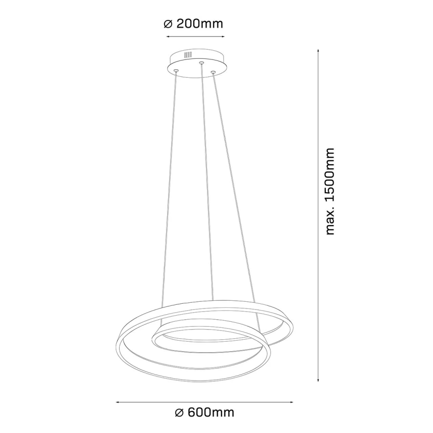 LED lustra uz troses CASHMERE LED/75W/230V Ø 60 cm balta