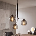 LED lustra uz troses CESAR 3xE27/15W/230V melna/dūmakaini pelēka