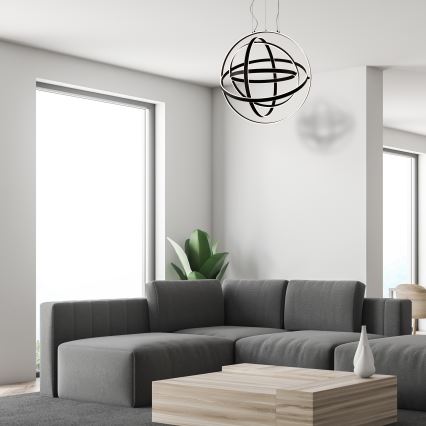 LED lustra uz troses COPERNICUS LED/260W/230V melna