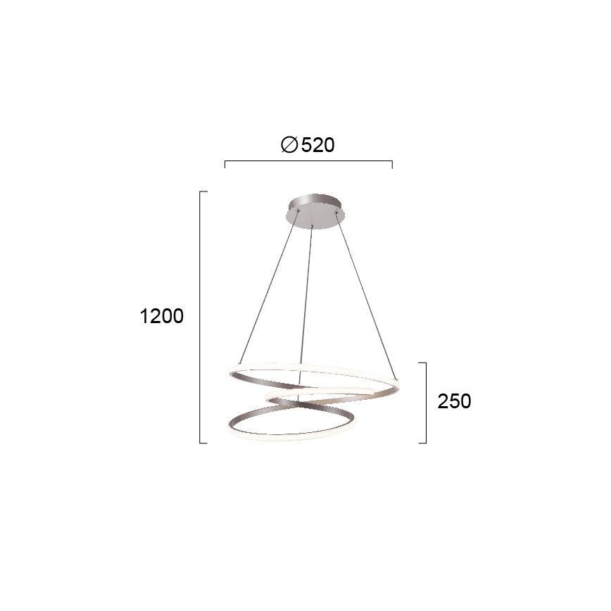 LED lustra uz troses CORT LED/40W/230V sudraba