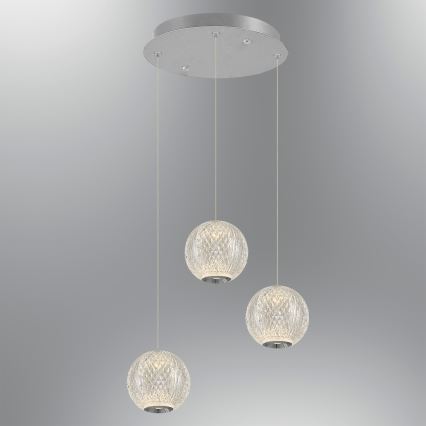 LED lustra uz troses CREMONA 3xLED/5W/230V 3000K matēts hroms