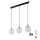 LED lustra uz troses DEVON 3xE27/15W/230V melna/caurspīdīga