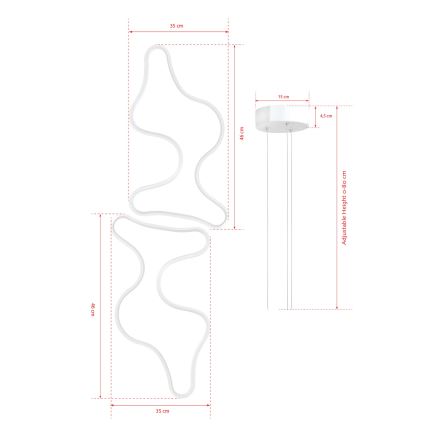 LED lustra uz troses DUPLE ARTISAN LED/80W/230V 6500K balta