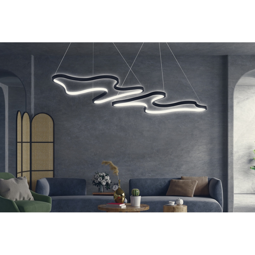 LED lustra uz troses DUPLE ARTISAN LED/80W/230V 6500K melna