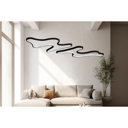 LED lustra uz troses DUPLE ARTISAN LED/80W/230V 6500K melna