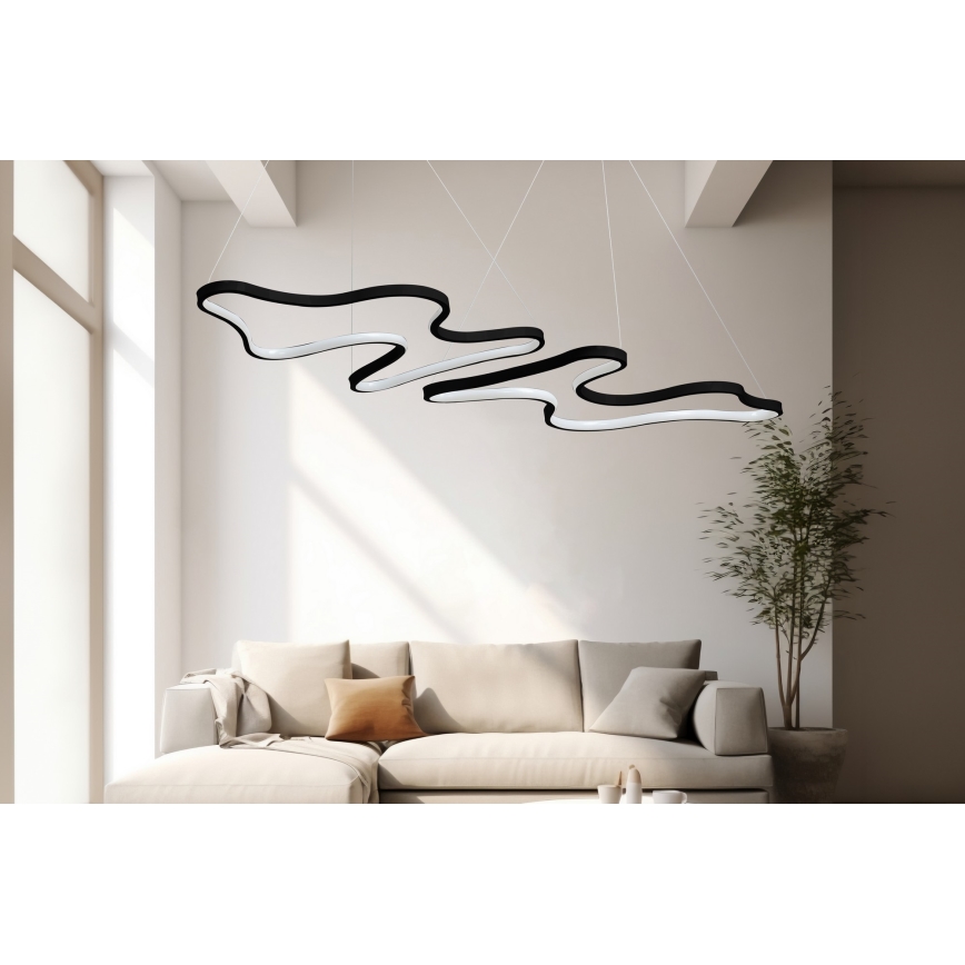 LED lustra uz troses DUPLE ARTISAN LED/80W/230V 6500K melna