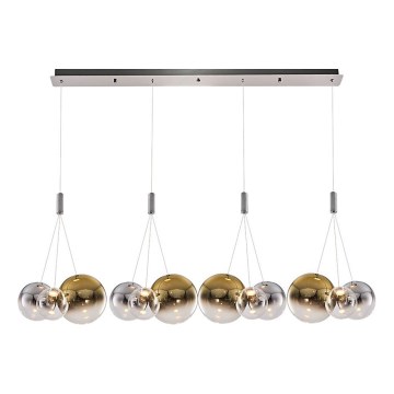 LED lustra uz troses ENNA 12xG9/5W/230V 3000K dūmakaina/zelta