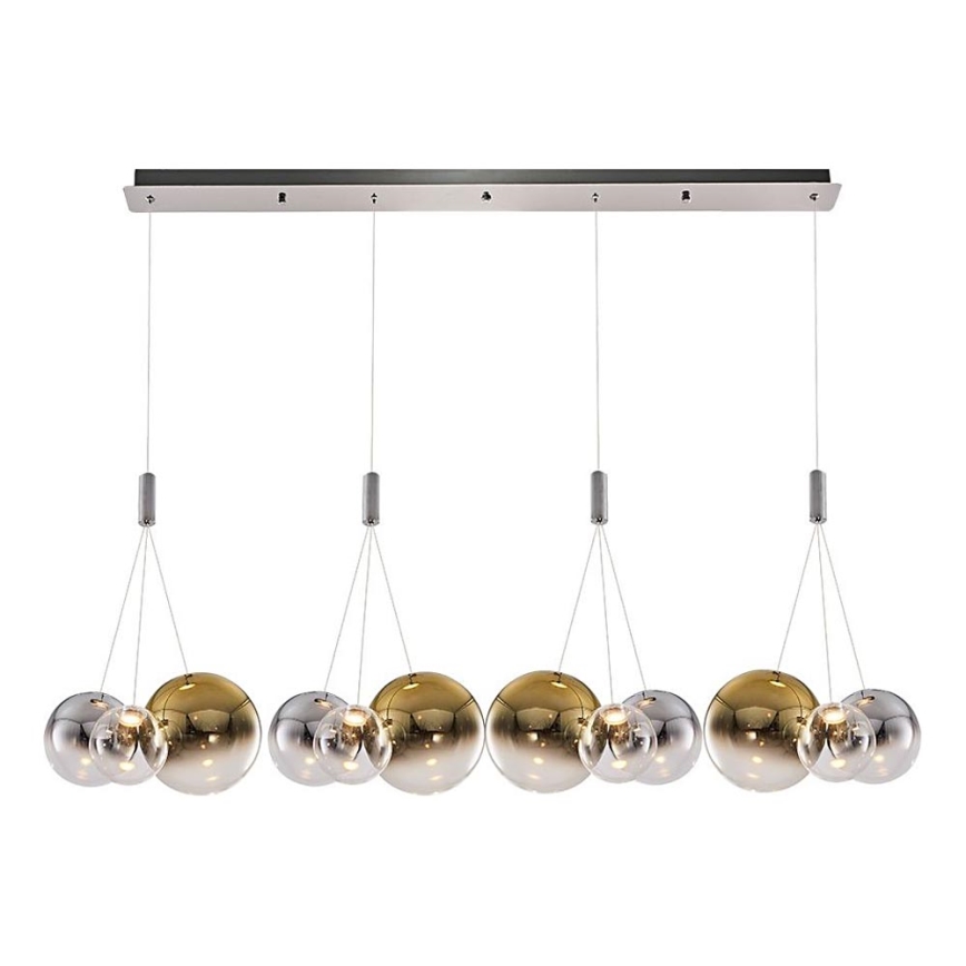LED lustra uz troses ENNA 12xG9/5W/230V 3000K dūmakaina/zelta