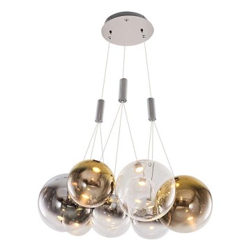 LED lustra uz troses ENNA 9xG9/5W/230V 3000K dūmakaina/zeltaina