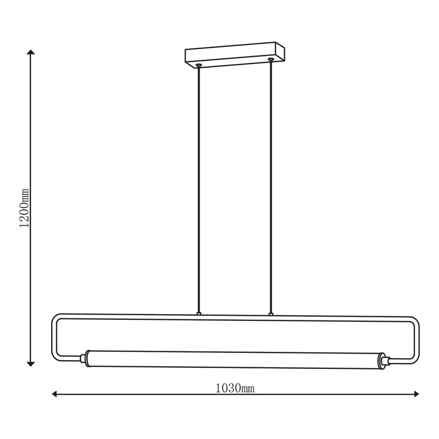 LED lustra uz troses FELICJA LED/30W/230V 4000K melna
