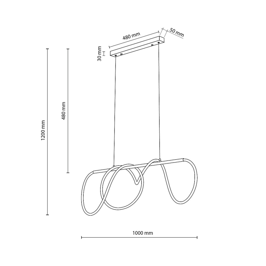 LED lustra uz troses FLEXI LED/45W/230V 4000K melna