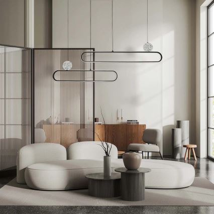 LED lustra uz troses FLORENTYNA LED/48W/230V 4000K melna/balta