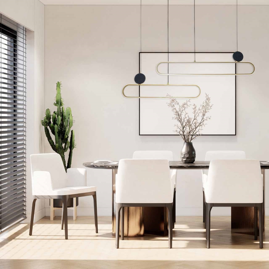 LED lustra uz troses FLORENTYNA LED/48W/230V 4000K zelta/melna