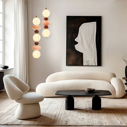 LED lustra uz troses FLORES LED/15W/230V zelta/oranža/brūna