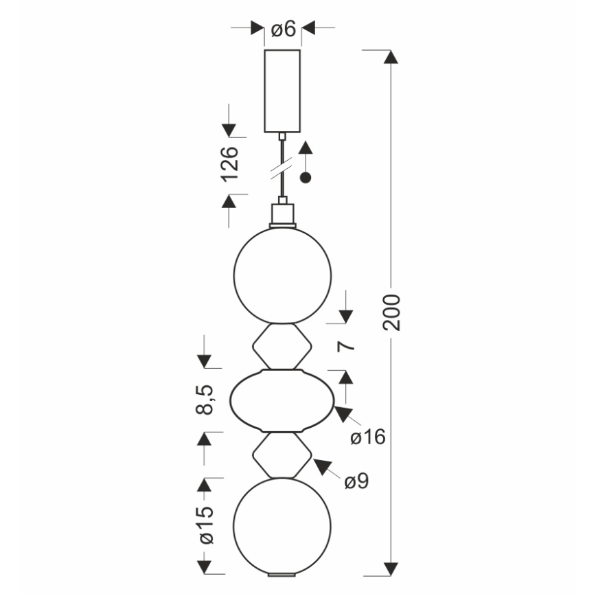 LED lustra uz troses FLORES LED/15W/230V zelta/oranža/brūna