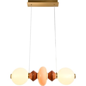 LED lustra uz troses FLORES LED/15W/230V zelta/oranžā/brūnā