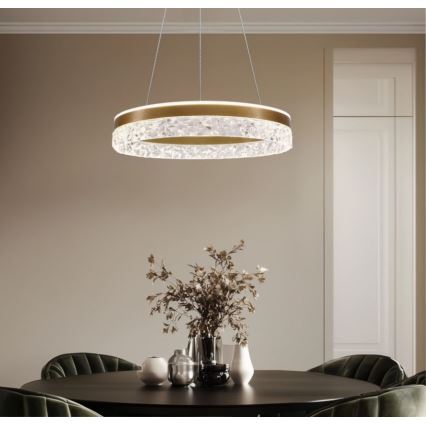 LED lustra uz troses FROZI LED/32W/230V Ø 50 cm zelta