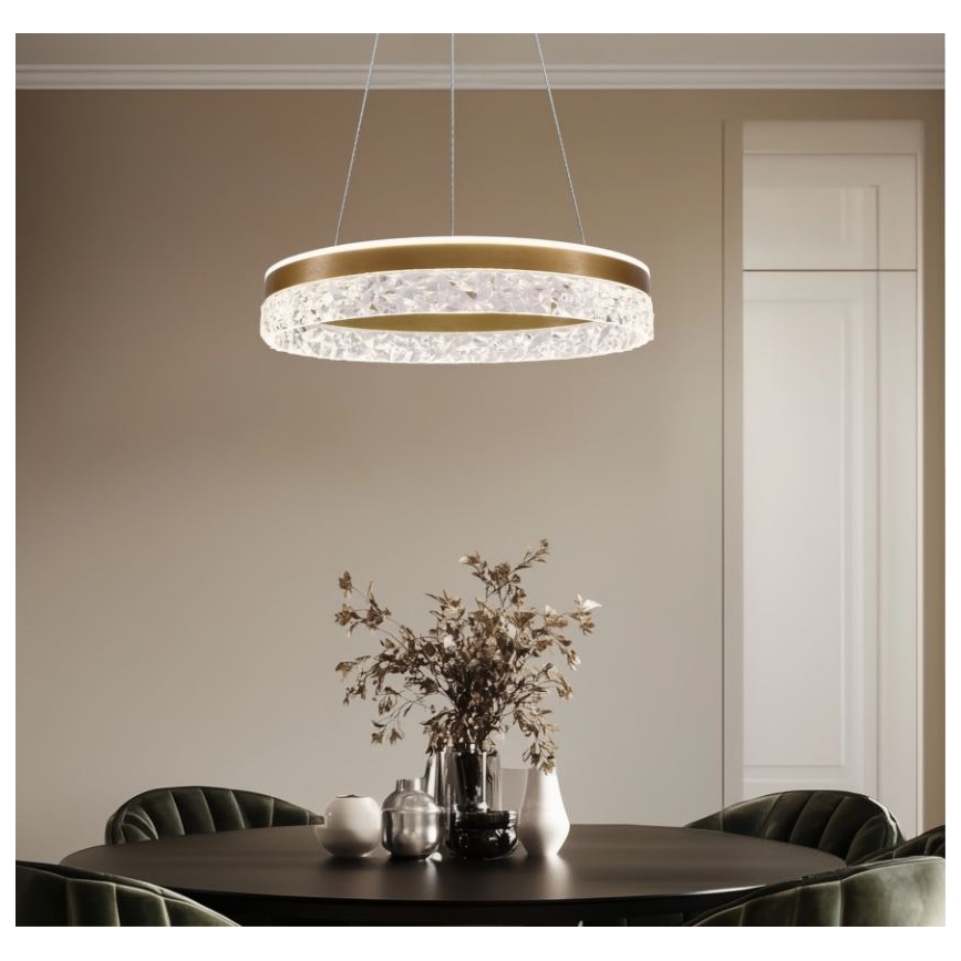 LED lustra uz troses FROZI LED/32W/230V Ø 50 cm zelta