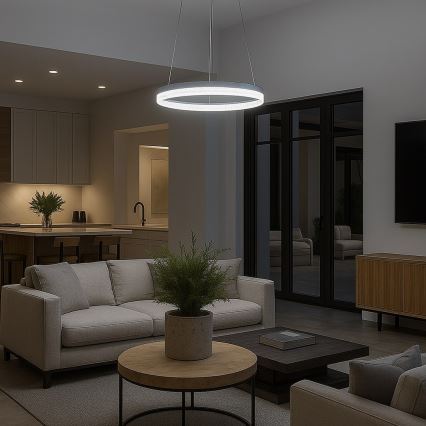 LED lustra uz troses GALA LED/25W/230V Ø 50 cm sudraba