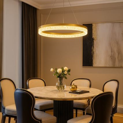 LED lustra uz troses GALA LED/25W/230V Ø 50 cm, zelta krāsā