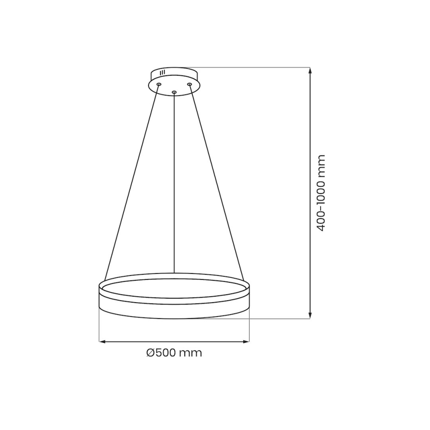LED lustra uz troses GALA LED/25W/230V Ø 50 cm, zelta krāsā