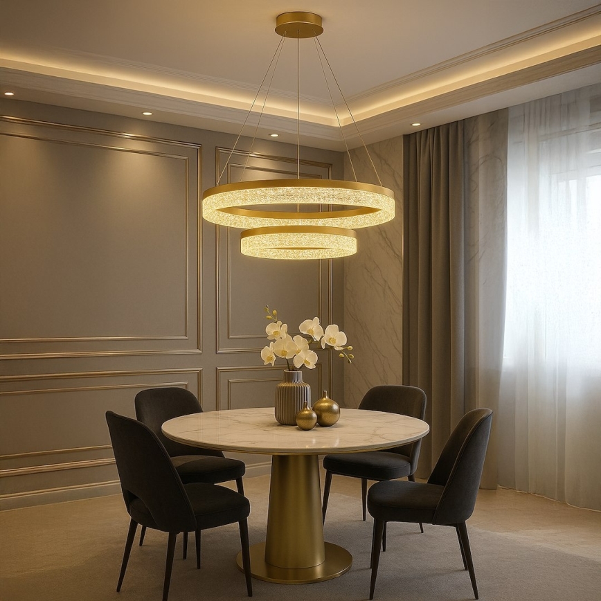 LED lustra uz troses GALA LED/54W/230V Ø 60 cm zeltaina