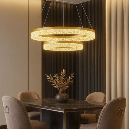LED lustra uz troses GALA LED/54W/230V Ø 60 cm zeltaina