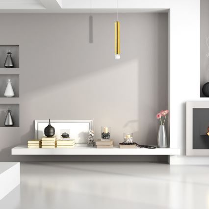 LED lustra uz troses GOLDIE LED/5W/230V zelta