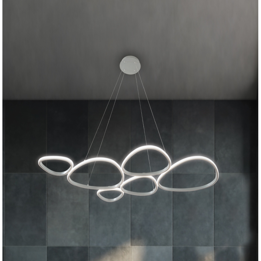 LED lustra uz troses HELIX LED/61W/230V, sudraba