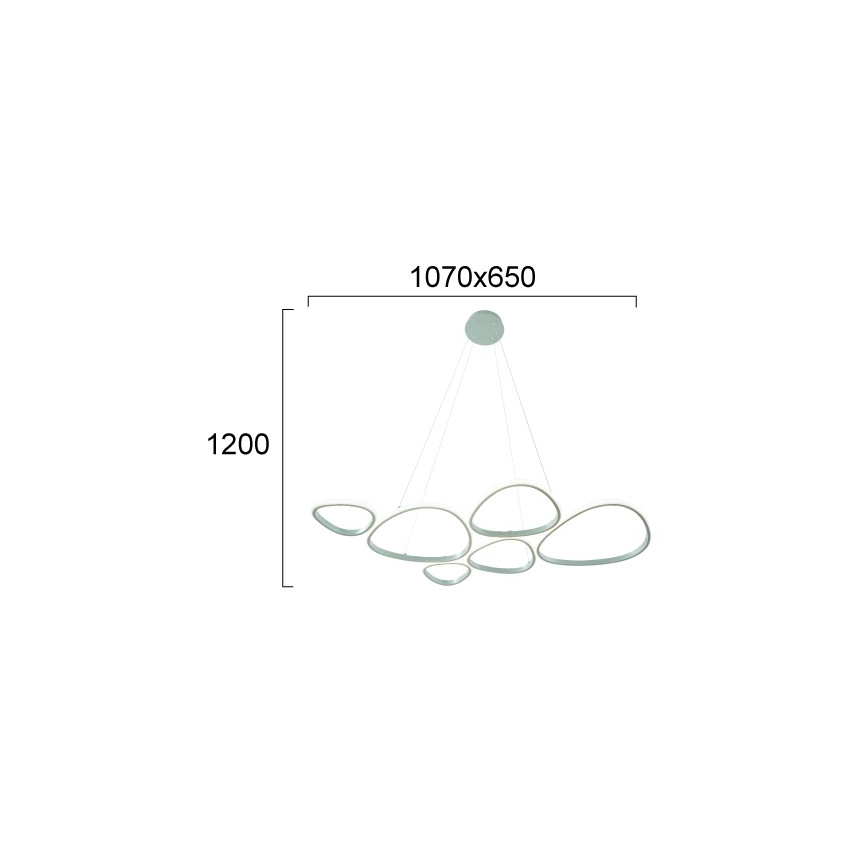 LED lustra uz troses HELIX LED/61W/230V, sudraba