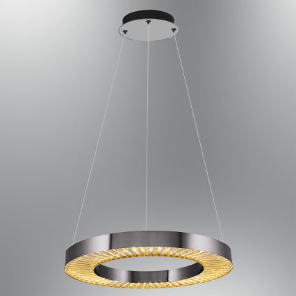 LED lustra uz troses JESI LED/35W/230V 3000K Ø 60 cm sudraba