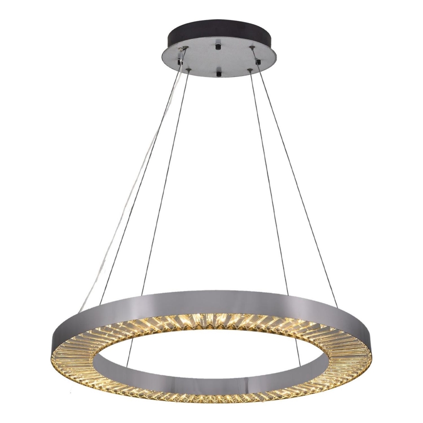 LED lustra uz troses JESI LED/85W/230V 3000K Ø 80 cm sudraba