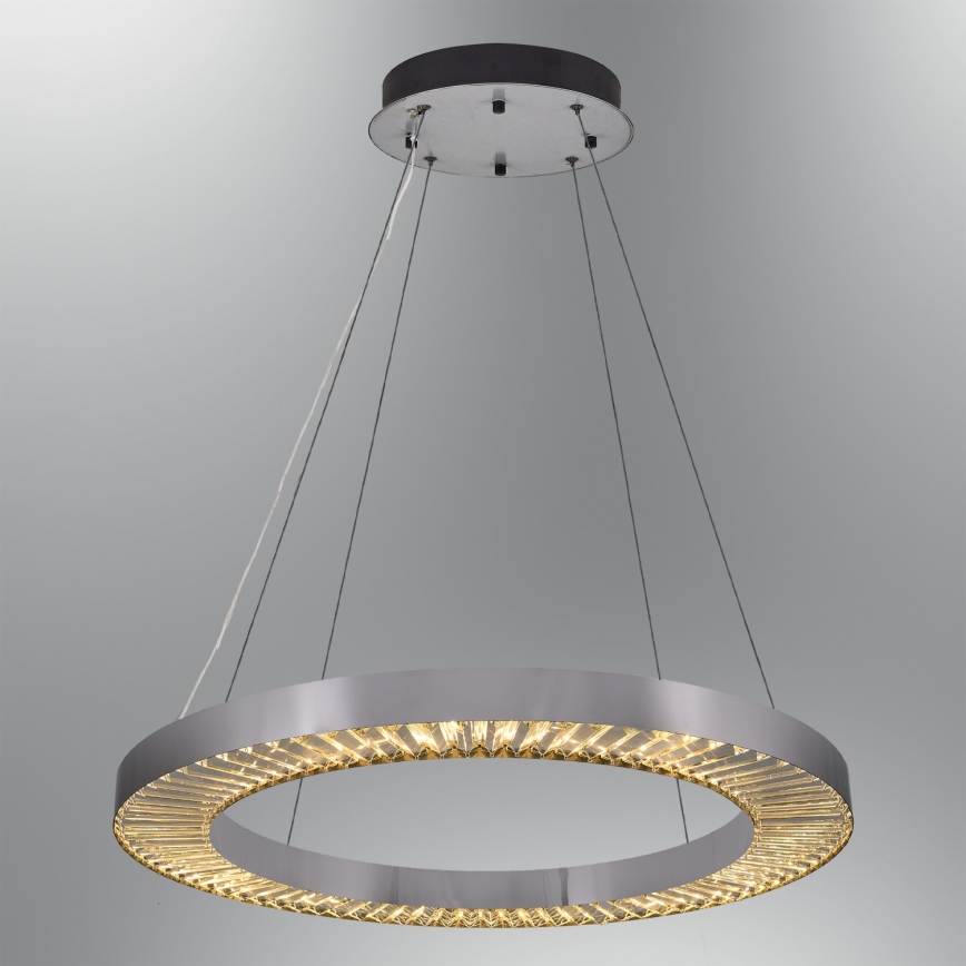 LED lustra uz troses JESI LED/85W/230V 3000K Ø 80 cm sudraba