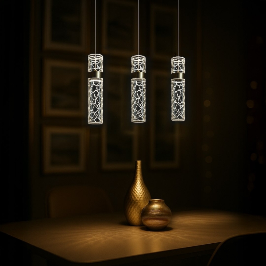 LED lustra uz troses LAGOS LED/8W/230V zelta