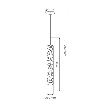 LED lustra uz troses LAGOS LED/8W/230V zelta