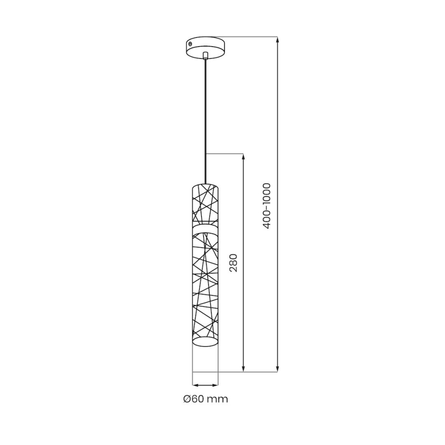 LED lustra uz troses LAGOS LED/8W/230V zelta