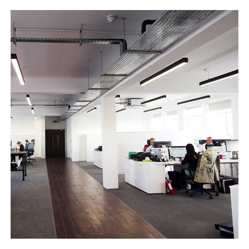 LED lustra uz troses LED/44W/230V 3000K 120 cm melna