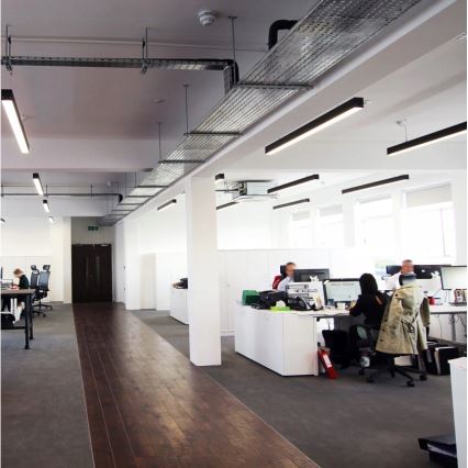 LED lustra uz troses LED/44W/230V 6000K 120 cm melna