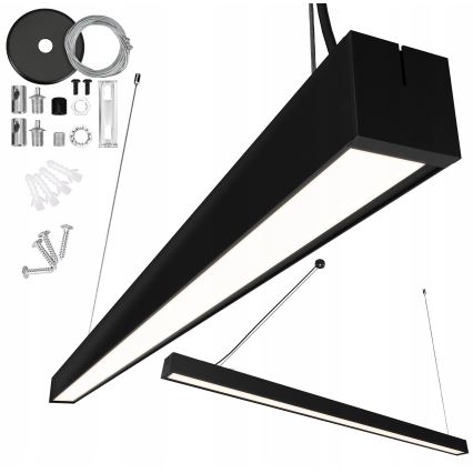 LED lustra uz troses LED/44W/230V 6000K 120 cm melna
