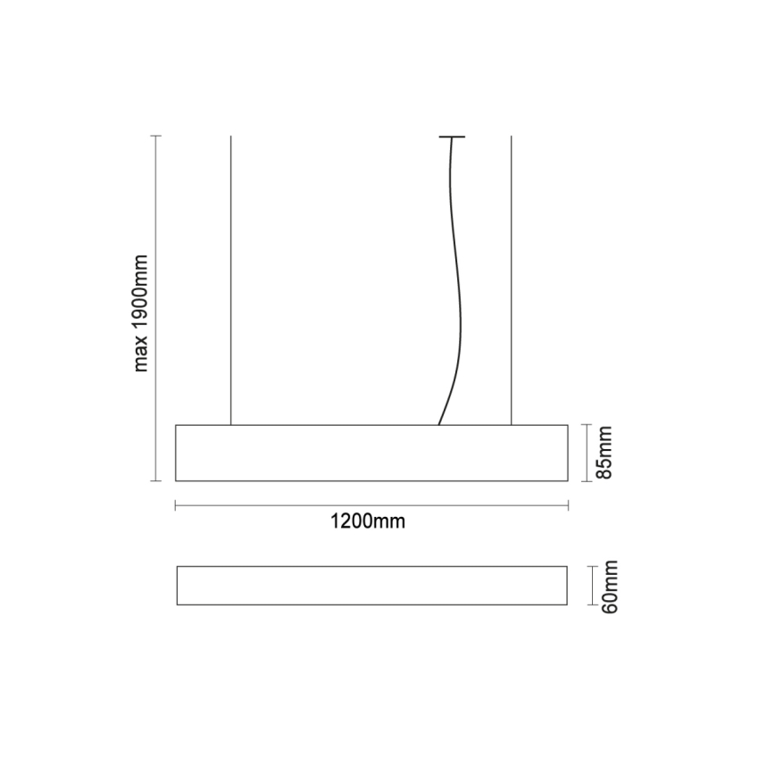 LED lustra uz troses LED/55W/230V 3000/4000/6500K 120 cm balta