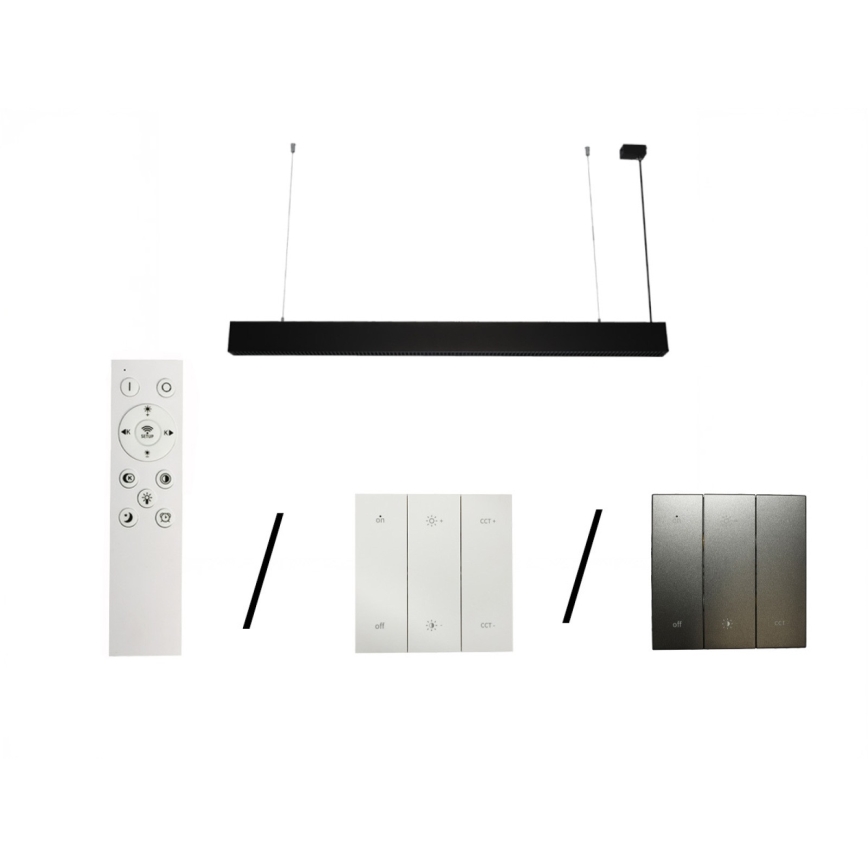 LED lustra uz troses LED/55W/230V 3000/4000/6500K 120 cm melna