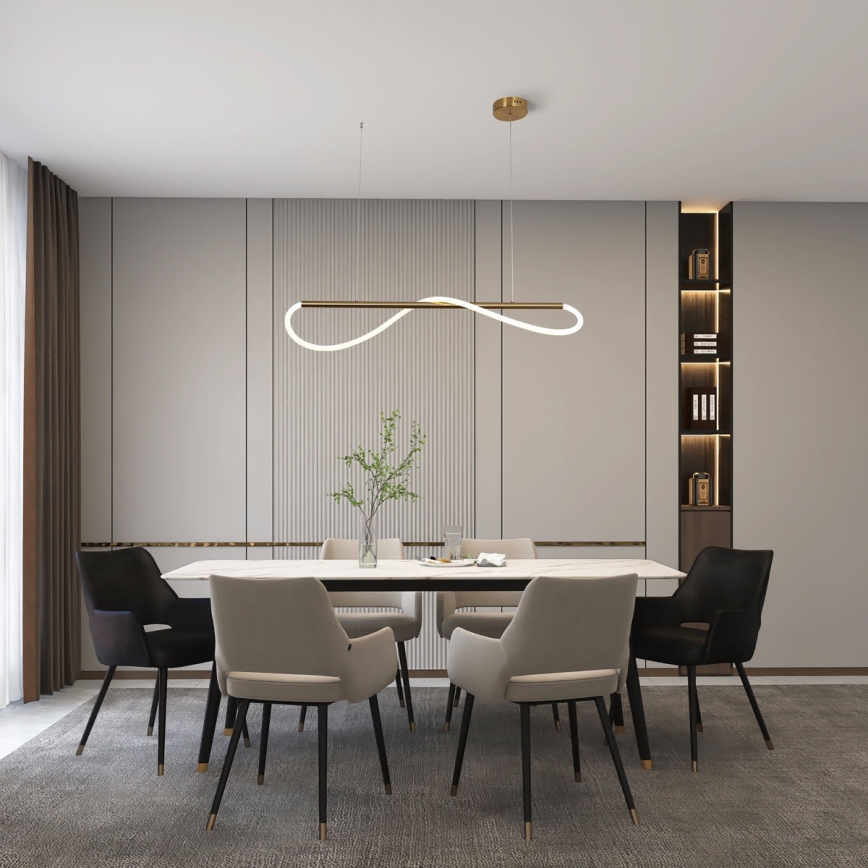LED lustra uz troses MELECA LED/24W/230V 3000/4000/6000K 100 cm zelta
