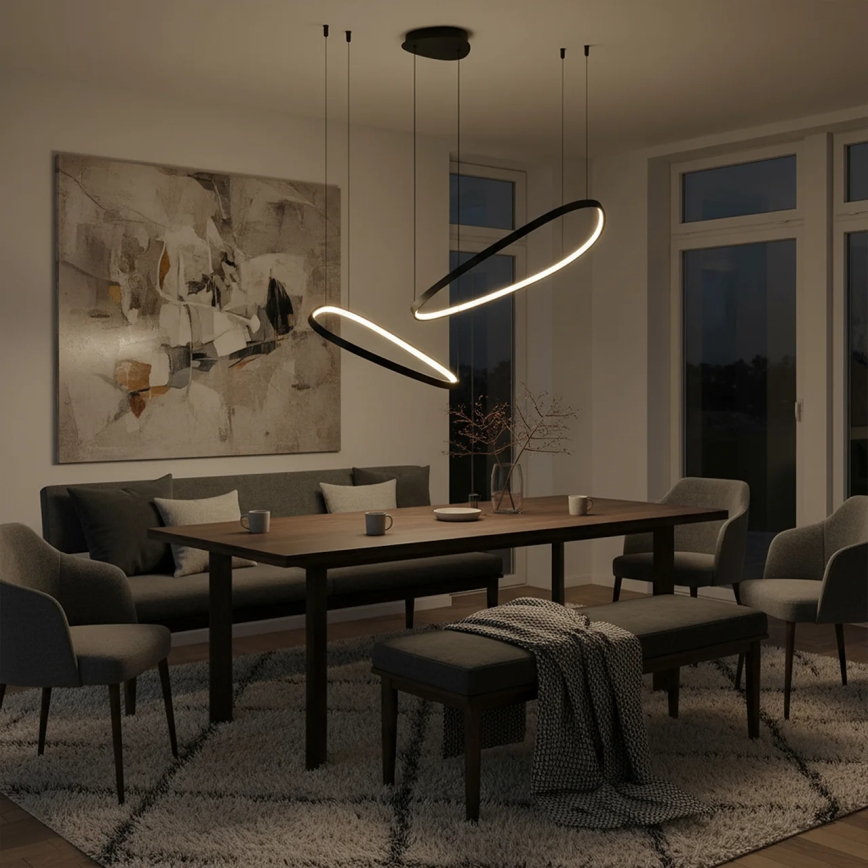 LED lustra uz troses MICHELLE LED/48W/230V 4000K melna