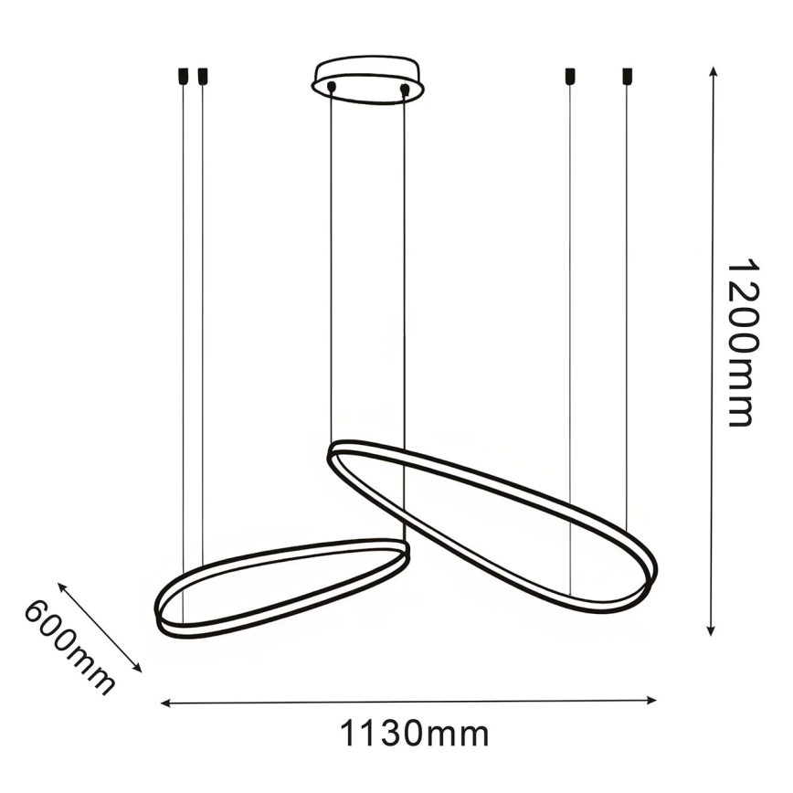 LED lustra uz troses MICHELLE LED/48W/230V 4000K melna