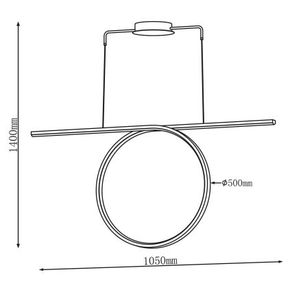 LED lustra uz troses ODETTA LED/42W/230V 4000K melna