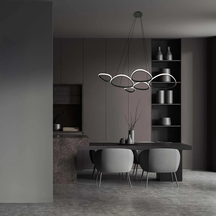 LED lustra uz troses PETRA LED/58W/230V 4000K melna